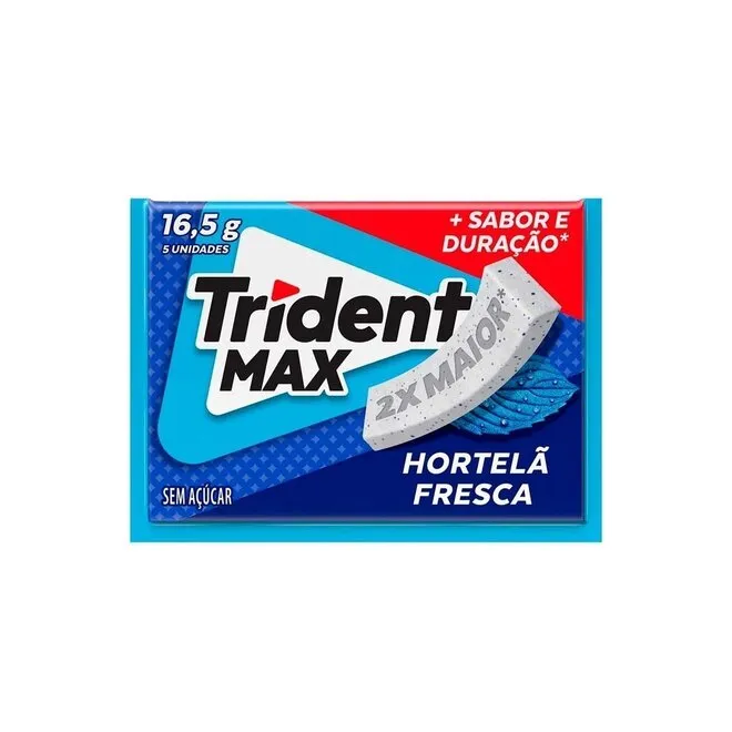 Chiclete Max Hortelã Fresca Sem Açúcar 16,5g - TRIDENT