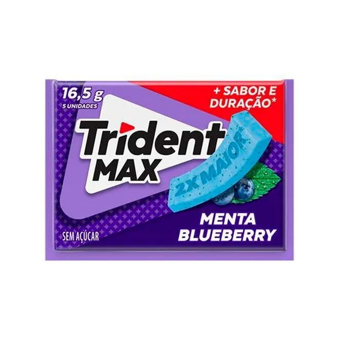 Goma de Mascar Max Menta e Blueberry 16,5g - TRIDENT
