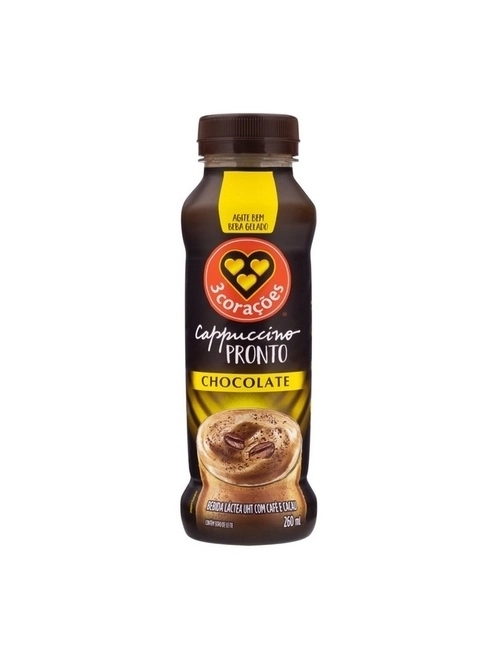 Bebida Láctea Uht Cappuccino Chocolate 3 Corações 260Ml