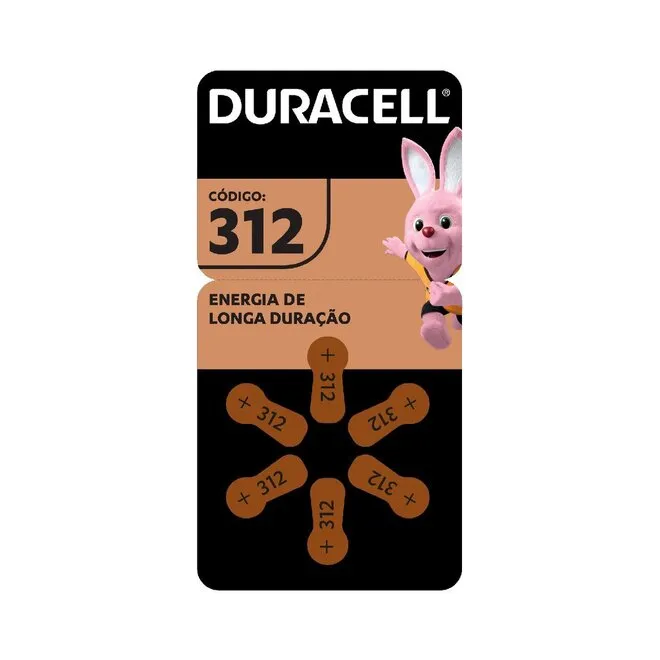 Pilha para Aparelho Auditivo 312 6 unidades - DURACELL