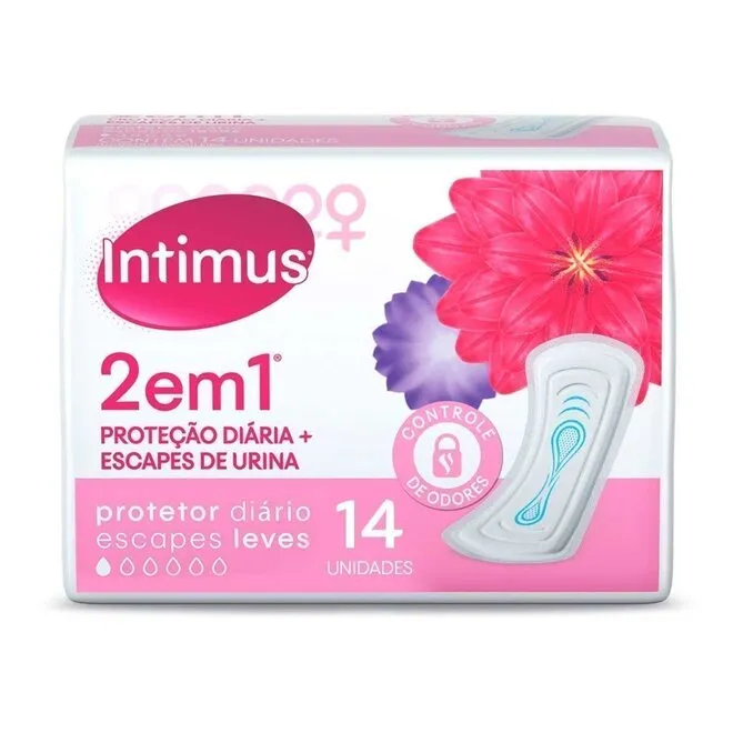 Protetor Diário Intimus 2 em 1 com 14 Unidades