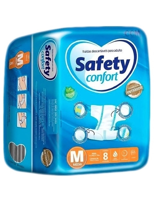 Fralda Geriatrica Safety Reg M C/8Unidades