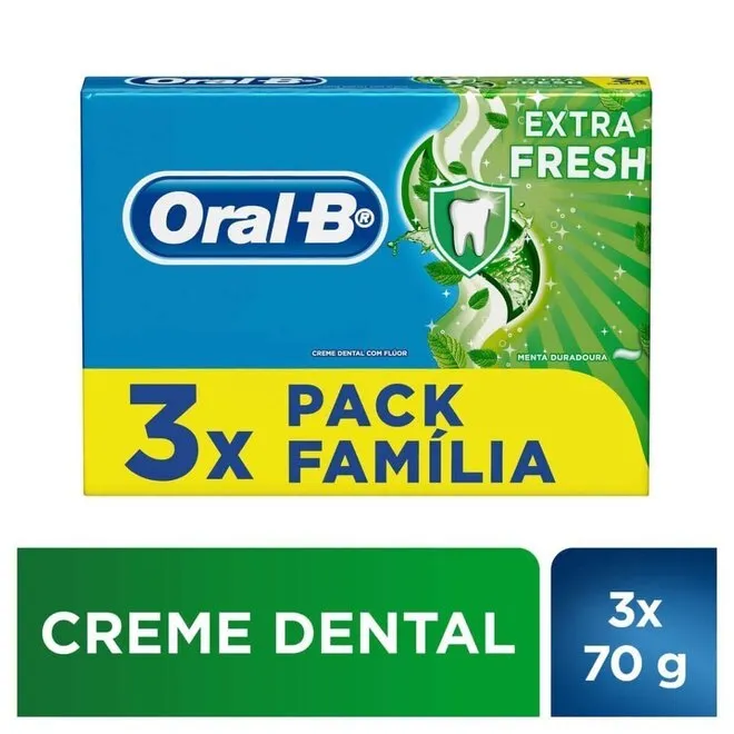 Creme Dental Extrafresh 3 Unidades 70g - ORAL-B