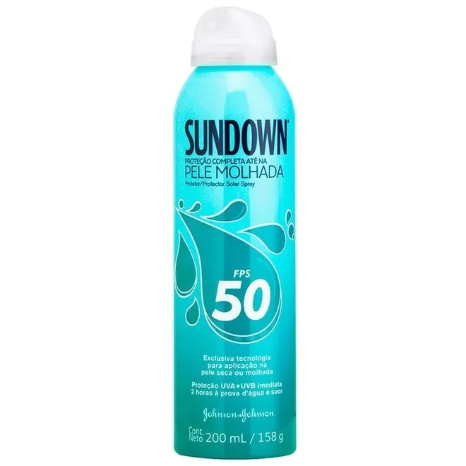 Protetor Solar Spray Pele Molhada Fps50 200ml - SUNDOWN