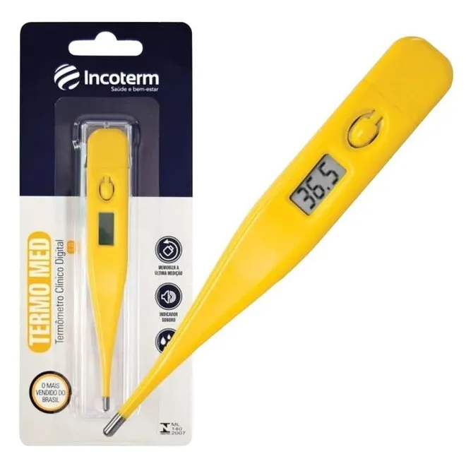 Termometro Clinico Digital Incoterm Amarelo