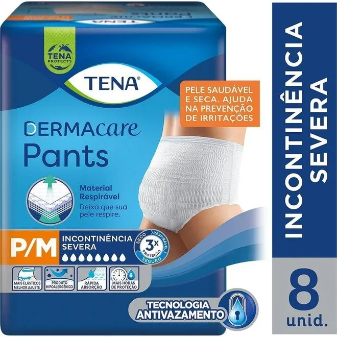 Roupa Intima Tena Dermacare Pants P/M 8Unidades