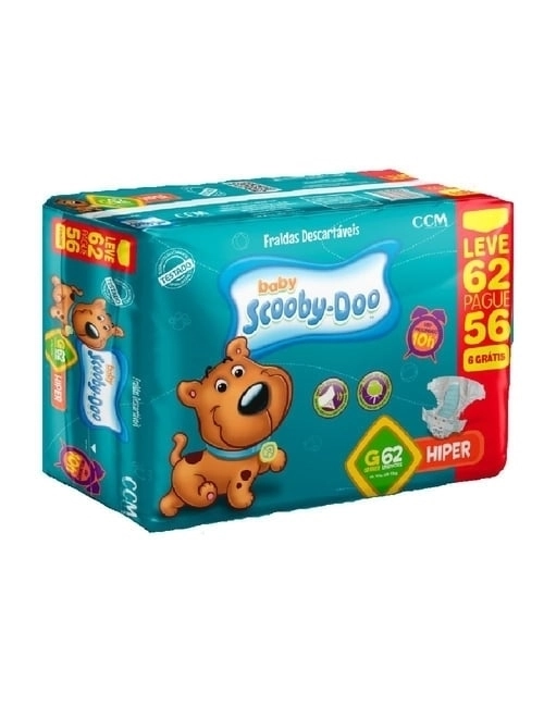 Fralda Scooby Doo Hiper G 62Unidades