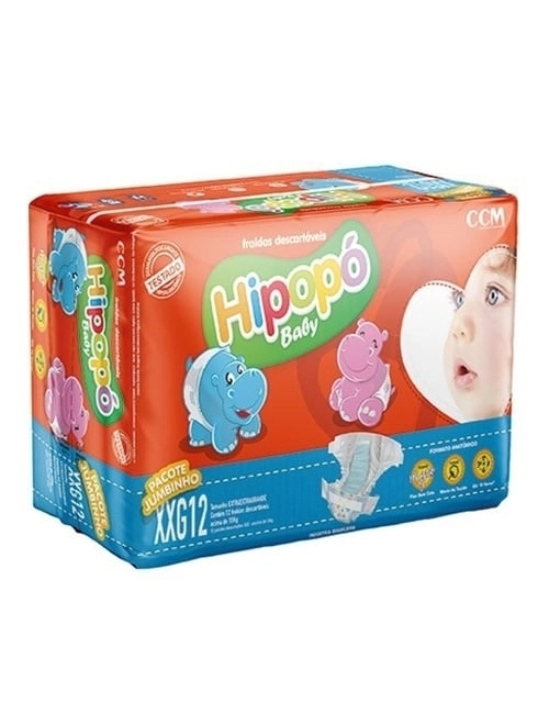 Fralda Hipopo Baby Jumb Seg 12Unidades