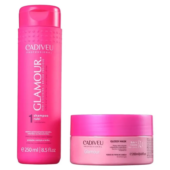 Kit Cadiveu Glamour Shampoo250ml+Mascara200ml