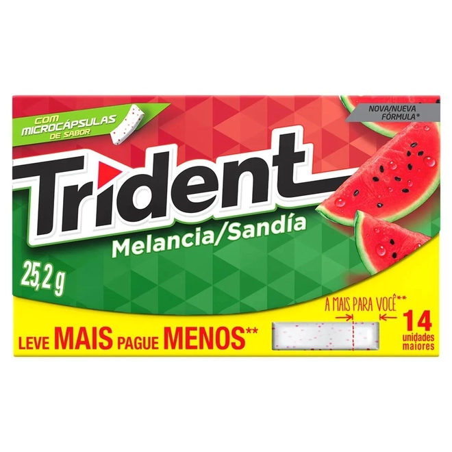 Goma de Mascar Melancia 1 Unidade com 25,2g - TRIDENT