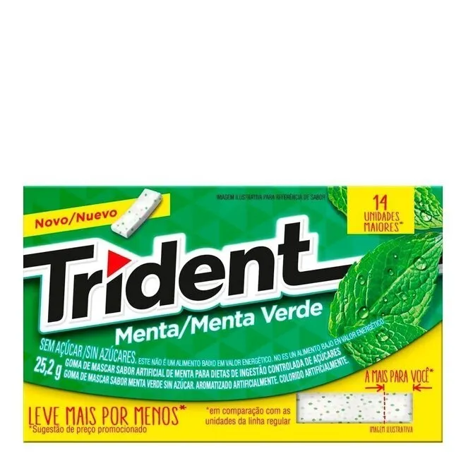Goma de Mascar Menta 1 unidade com 25,2g - TRIDENT