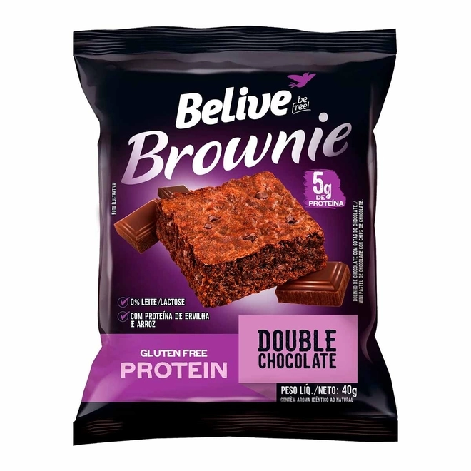 Brownie Protein Double Chocolate Zero Lactose Belive 40G