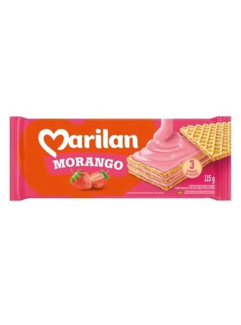 Biscoito Wafer Marilan 115g Morango