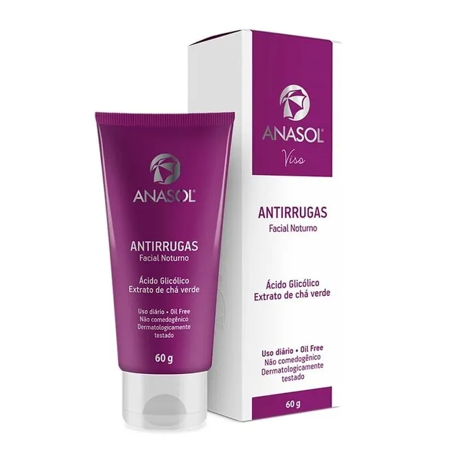 Creme Facial Noturno Anasol Viso Antirrugas com 60g