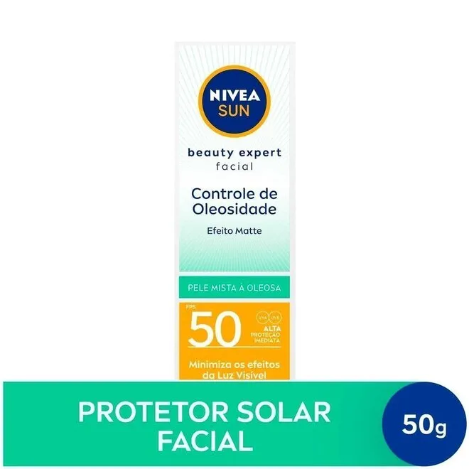 Protetor Solar Nivea Sun Beauty Expert FPS 50 Antioleosidade