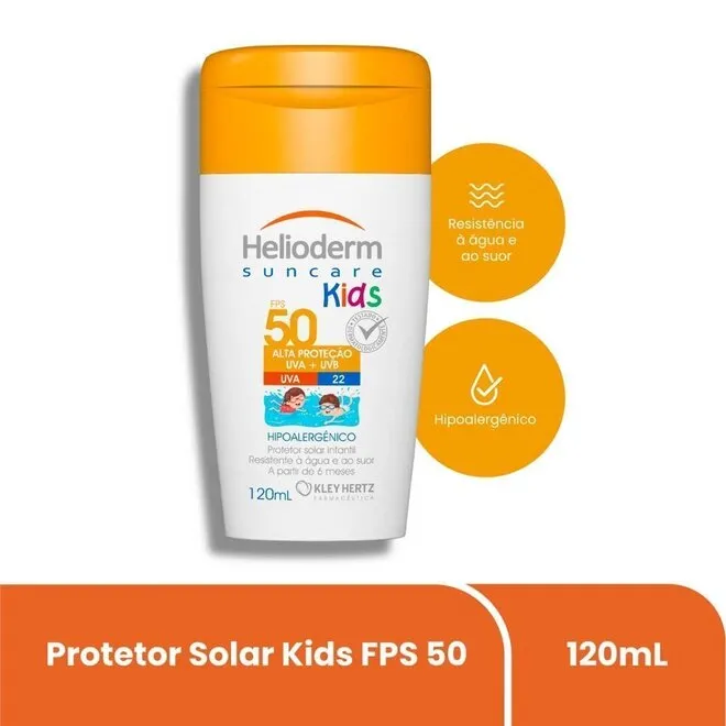 Protetor Solar Infantil Fps 50 Helioderm Kids Frasco 120Ml