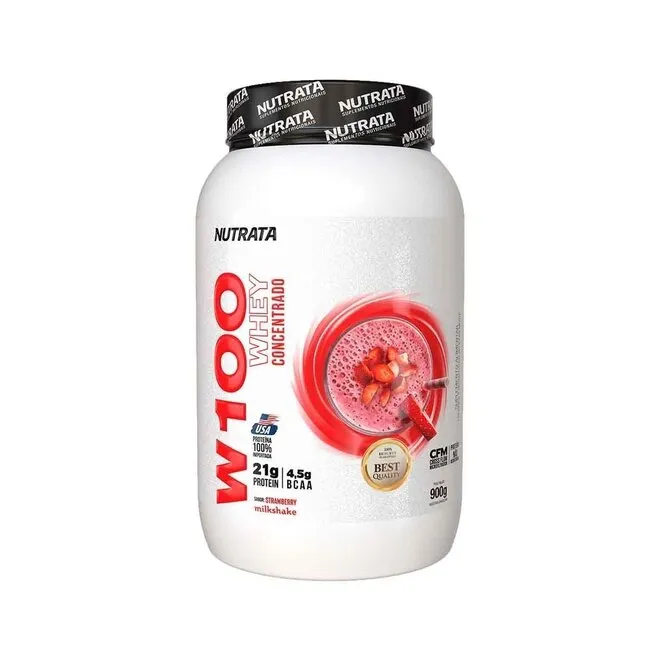 Whey Concentrado W100 Nutrata Morango 900g