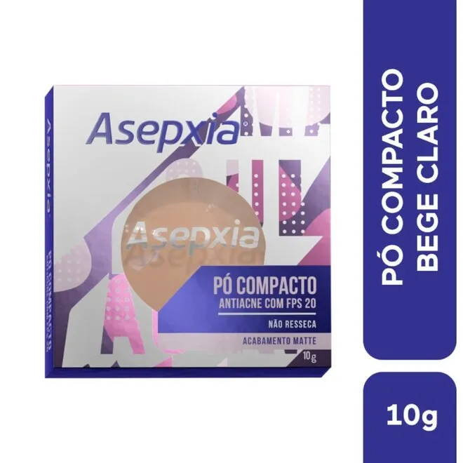 Po Compacto Antiacne Cor Bege Claro FPS20 10g - ASEPXIA