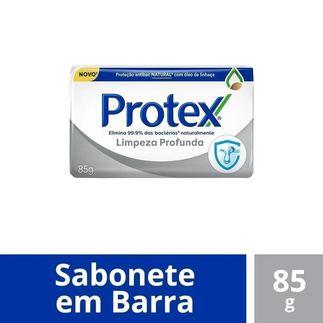 Sabonete Antibacteriano Em Barra Limpeza Profunda Protex 85G
