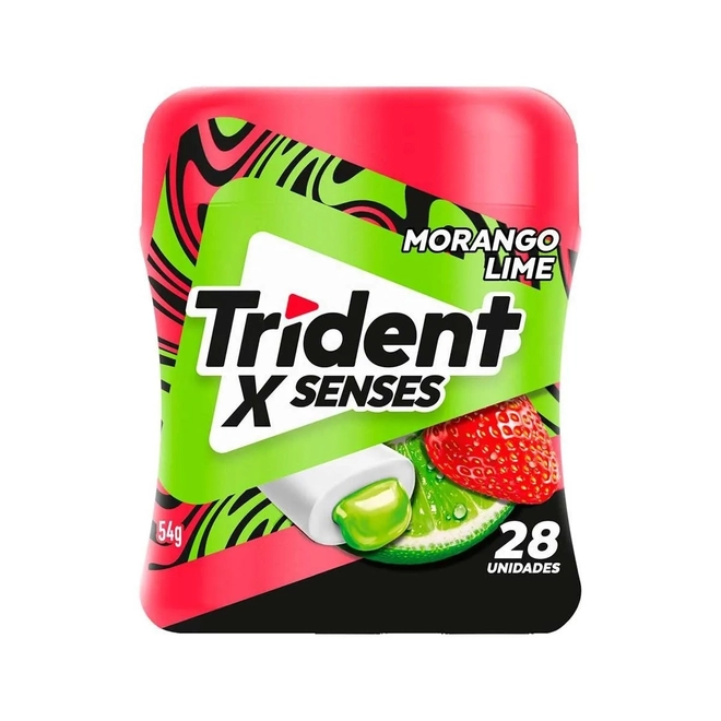 Chiclete Morango Lime Xsenses Sem Açúcar Trident 54G