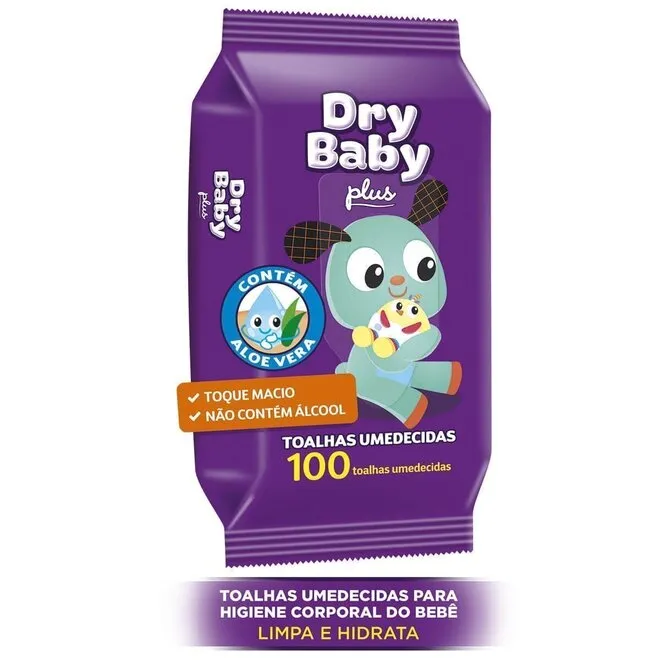 Toalha Umedecida Baby Plus Com 100 Unidades