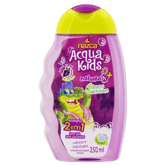 Shampoo Acqua Kids 2Em1 Uva/Aloe Vera 250ml