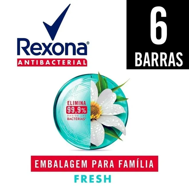 Kit Sabonete em Barra Antibacterial Fresh 6unx84g - REXONA