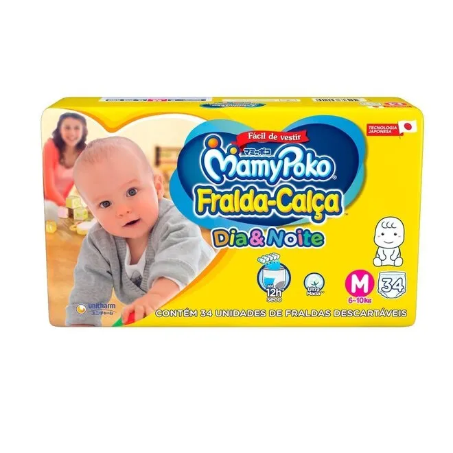 Fralda Mamypoko Calça D&N Jumbo M Com 34 Unidades