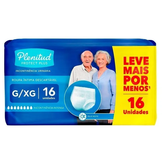 Roupa Íntima Plus Para Incontinência Plenitud G/Xg 16Un