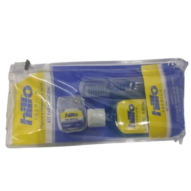 Kit Viagem Escova + Fio + Gel + Enxag Hillo Menta