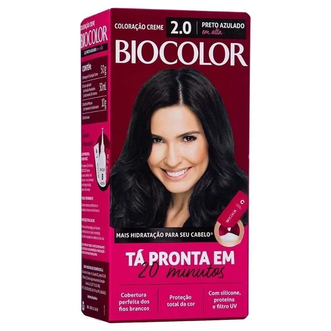 Tinta de Cabelo Mini Kit Preto Azulado Incrível 2.0-BIOCOLOR