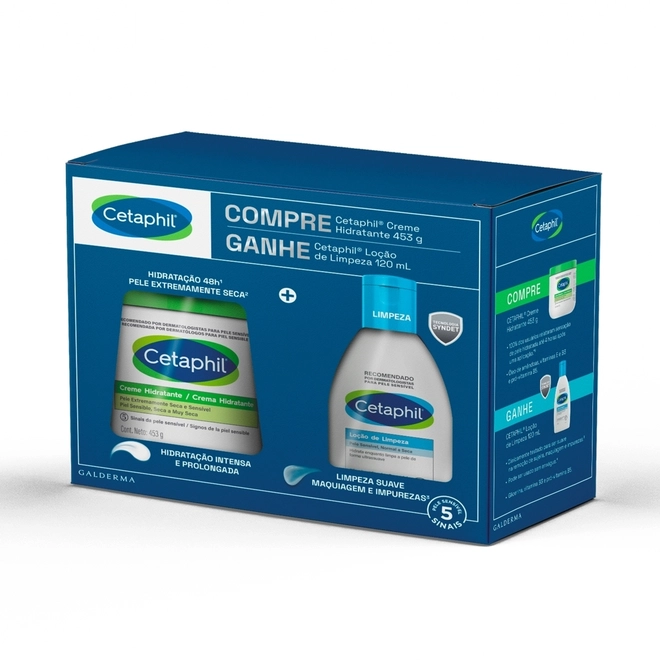 KIT CETAPHIL LOCAO HIDRATANTE 473ML+LOCAO LIMPEZA 120ML