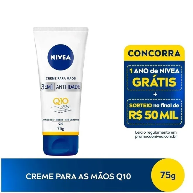Creme p/ as Mãos Anti-Idade Nivea Q10 Bisnaga 75g