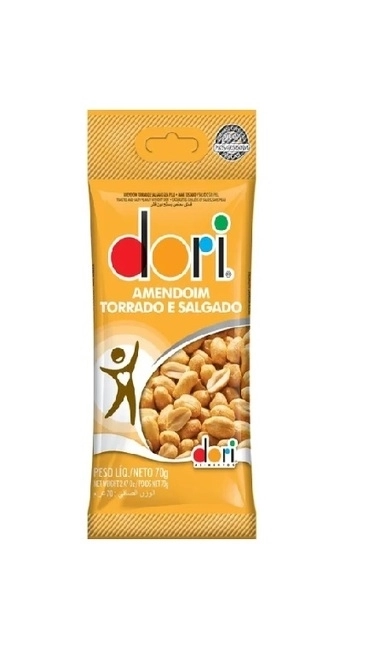 Amendoim Torrado Salgado Sem Pele Dori 70G
