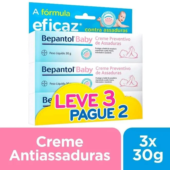 Kit 3 Cremes de Assadura Bepantol Proteção Delicad 30g-BAYER