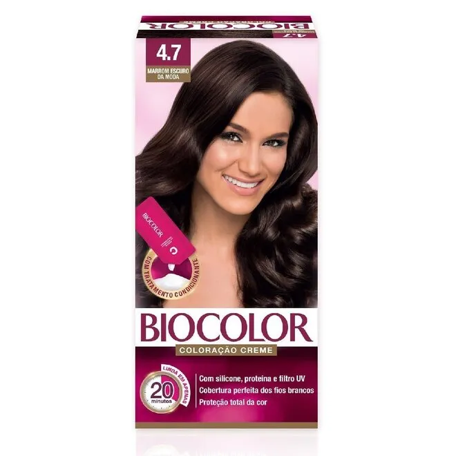 Tinta de Cabelo Mini Kit Marrom Escuro da Moda 4.7 -BIOCOLOR