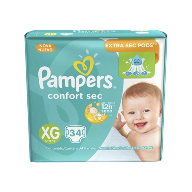 Fralda Pampers Confort Sec Tamanho Xg 34Unidades