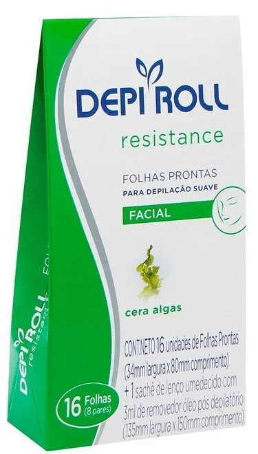 Folha Depilação Depiroll Facial Algas 16F 8Pare