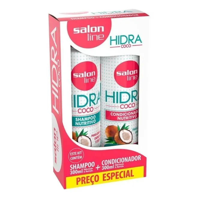 Kit Salon Line Hidra Óleo de Coco Shampoo 300ml + Condiciona