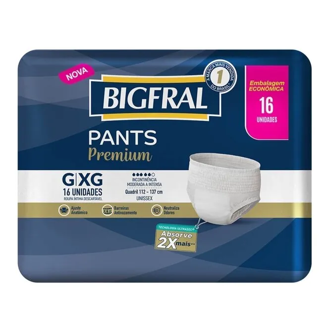 Fralda Geriatrica Bigfral Pants Gd/Xg 16Unidades