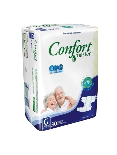 Fraldas Descartáveis Confort Master Grande Embalagem 30Un