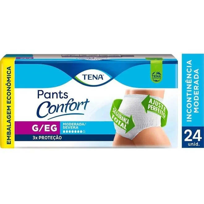 Roupa Íntima Pants Confort Tamanho G/Eg Tena 24Un
