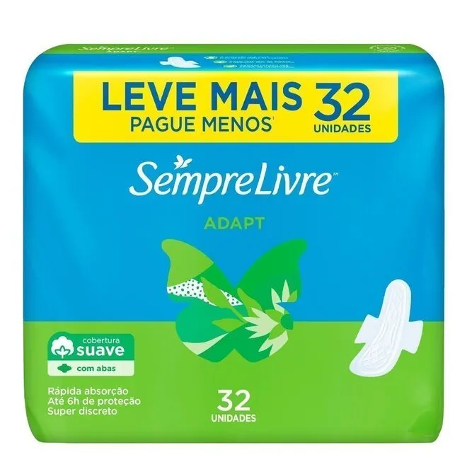 Absorvente Externo Adapt Com Abas Suave Sempre Livre 32Un