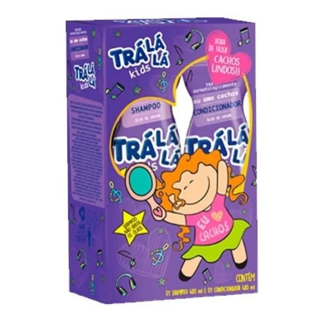 Kit Shampoo+Condicionador Tralala Cachos Meninas 480ml