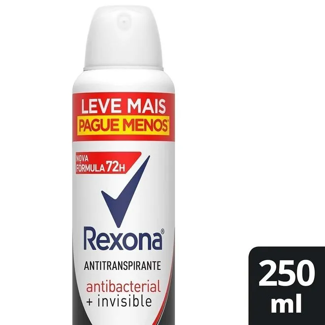 Desodorante Aerosol Antibacterial+Invisible Fem 250ml-REXONA