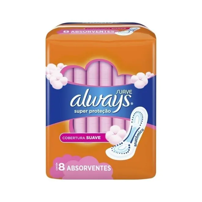 Absorvente sem Abas Suave Always Pequeno Pacote 8 Unidades