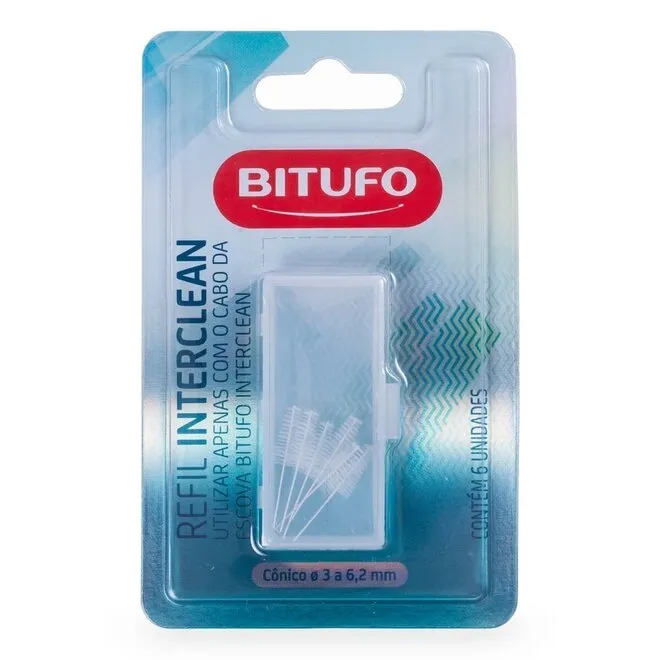 Refil para Escova Interdental Bitufo Interclean Cônico com 6