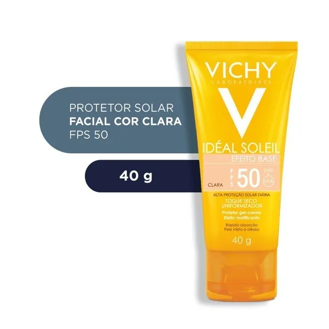 Protetor Solar Facial Vichy Soleil Efei B Fps50 Clara 40G
