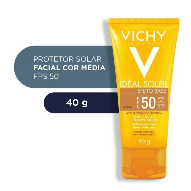 Protetor Solar Facial Vichy Soleil Efeito Base Media 40G