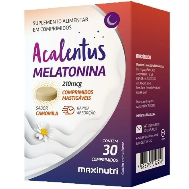 Acalentus Melatonina 210mcg 30 Comprimidos - MAXINUTRI